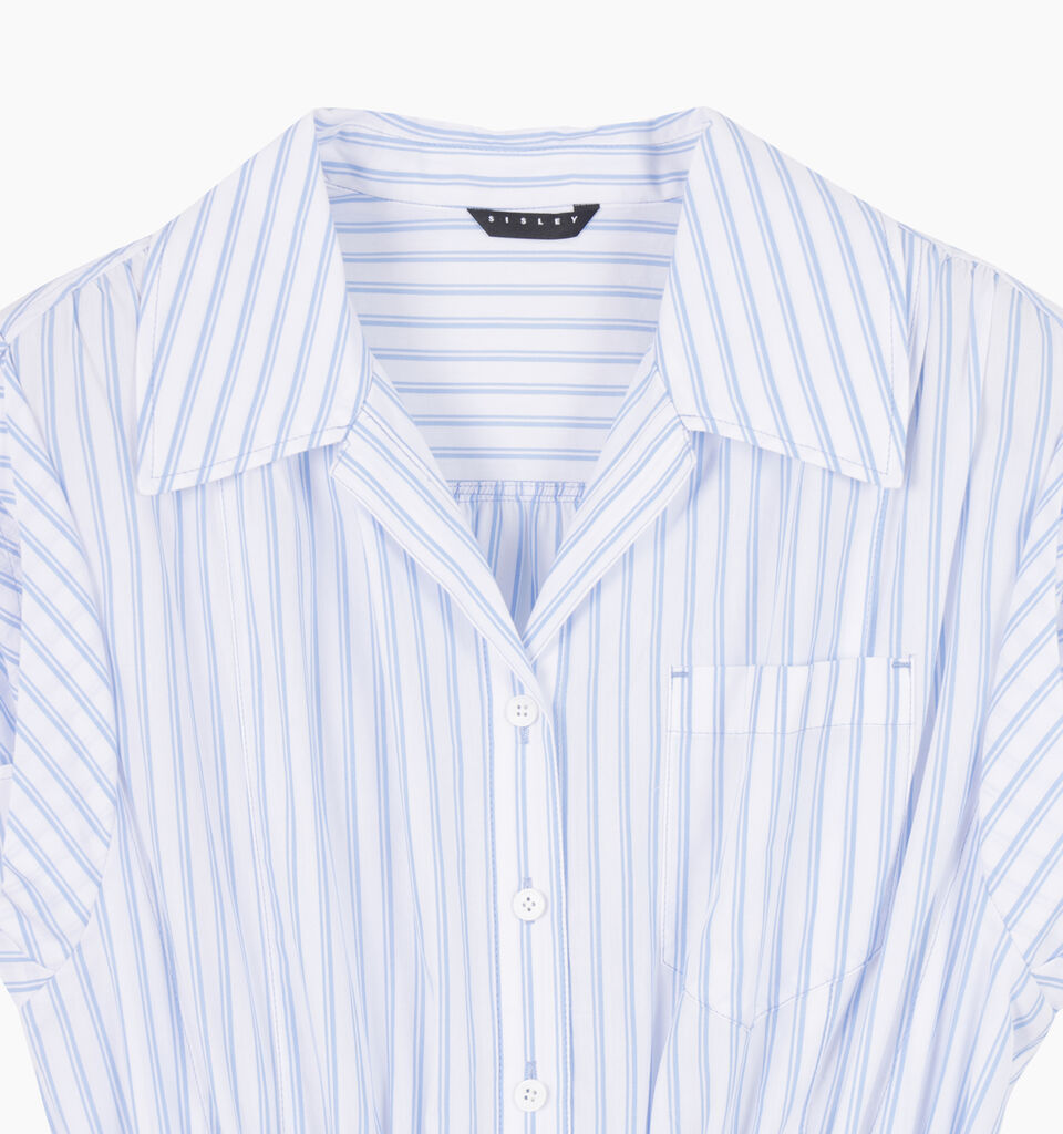 White sleeveless dress with stripes - null - White | Sisley K image number 3